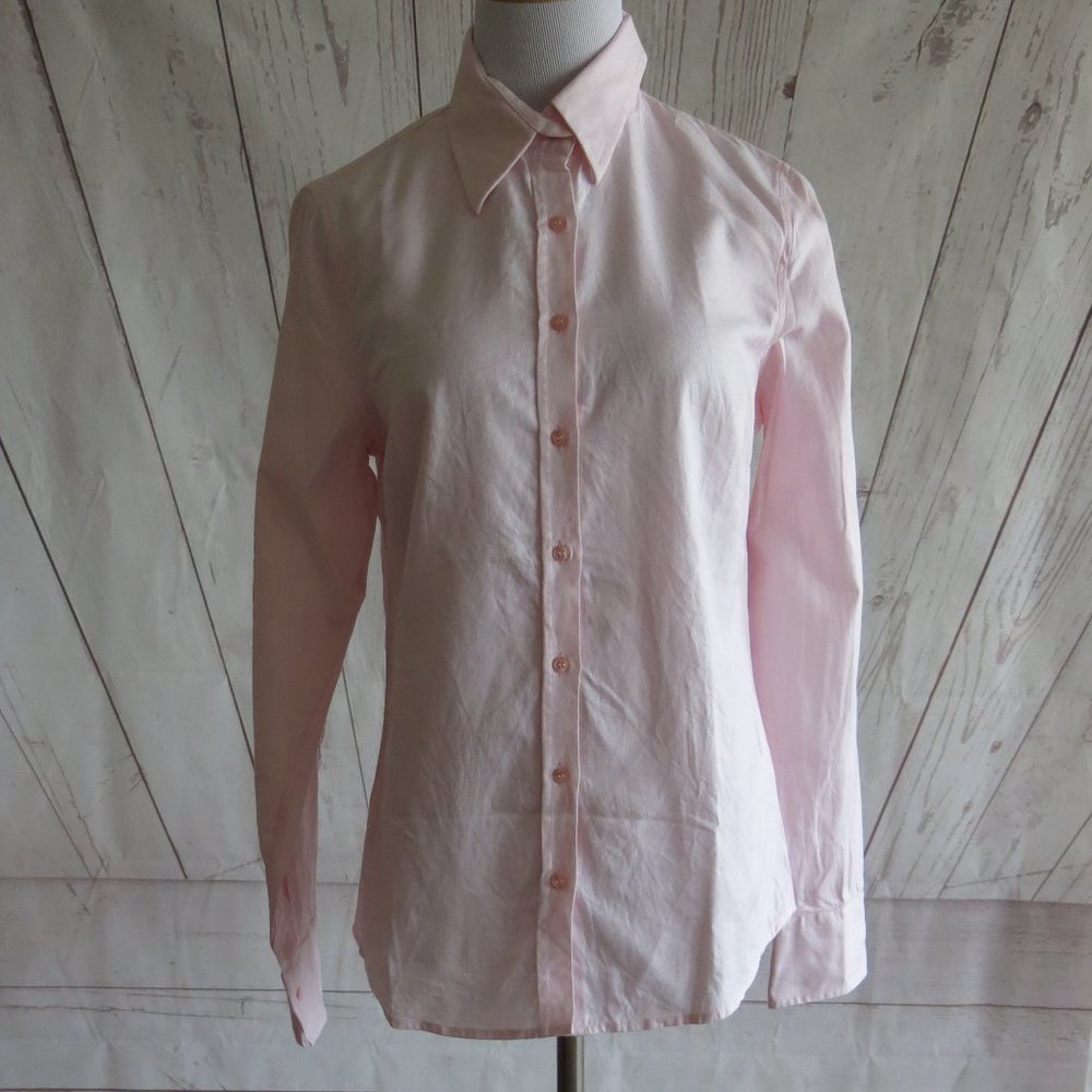 Hawes & Curtis Jermyn Street London Classic Button Down Long Sleeve Shirt Sz 12
